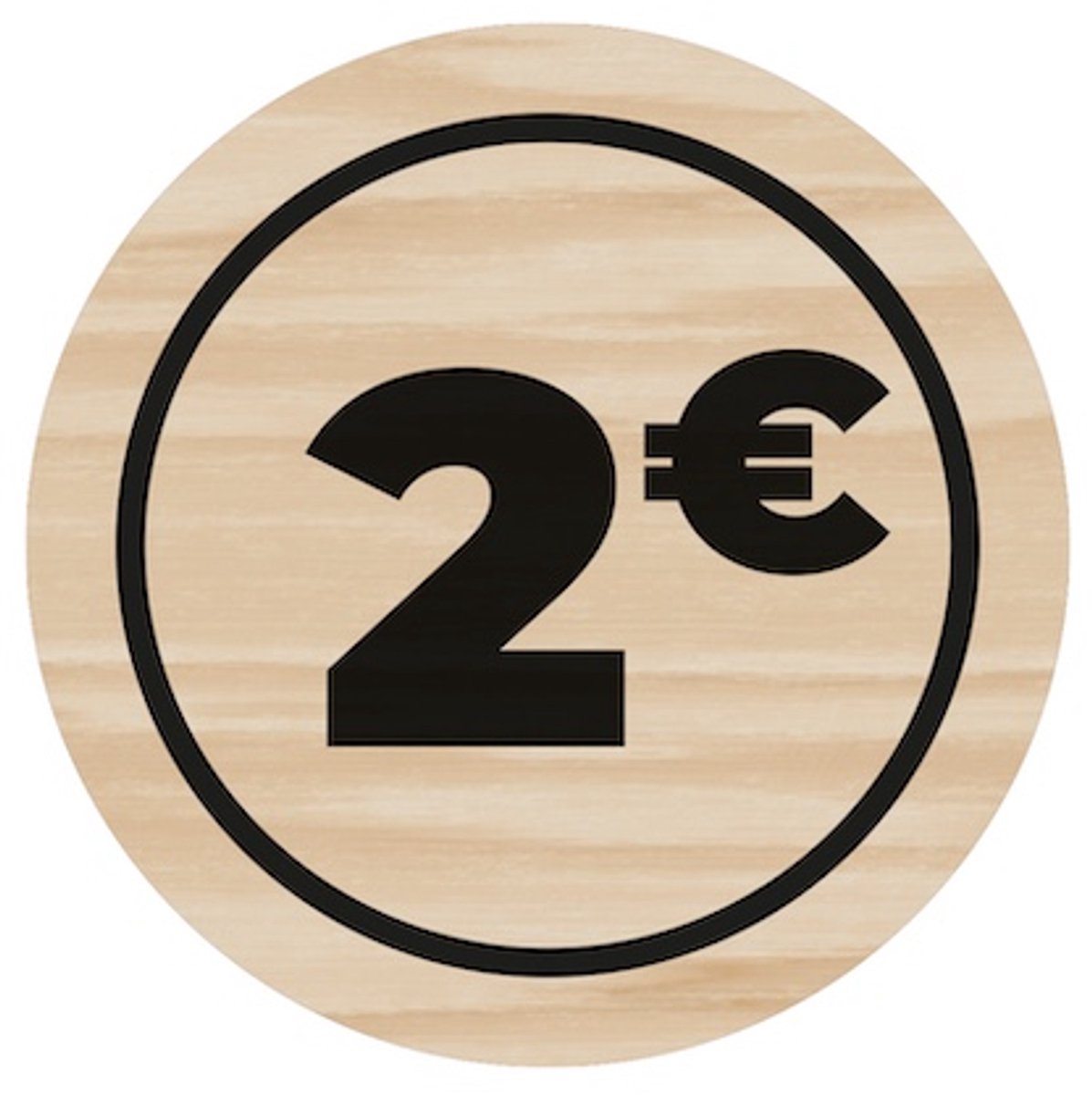 Houten Consumptie Tokens | € 2 | 500 stuks